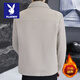 Playboy Autumn and Winter Cotton Thickened Jacket Men's Trendy Brand Casual Youth Short Top Lapel Handsome Men's Thick Work Jacket Black L