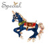 Special smart design fairy tale style carousel suit brooch pin silk scarf button brooch