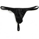 Men's super sexy underwear exposed hips men's thongs thin trousers elastic tight low waist thin belt T-trousers U convex bag sexy underwear alternative sexy SM erotic blue XXL