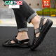 
Katile Crocodile Trendy Brand Sandals Men's Leather Top Layer Cowhide Sandals Summer Breathable Outdoor Non-Slip Casual Soft Sole Beach Shoes Light Luxury New Product Brown A689 40