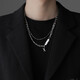 BJYL double-layer necklace for men's fashionable student letter pendant, versatile clavicle chain, personalized choker, clothing accessories, gift for boyfriend