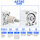 亚德客 AIRTACSDAJ可调行程薄型气缸SDAJ12*10/20/25/30/35/40/45 SDAJ12X5010S 以下是内牙标准款