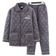 Talihong Hunan Provincial Clothing Men Pajamas Thickened in Winter with velvet Daddy's Three-layer Cotton Jacket Coral Fleece Keep Warm Middle-aged and Elderly N9921M Gray Milk Fleece Upgrade Thickened L Size (100-120Jin [Jin equals 0.5 kg])