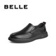 Belle Slip-On Casual Leather Shoes Men's Spring Cow Leather Cushioning Business Shoes A1010AM3 Black 43