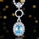 BOGLIA natural Paraiba necklace for women 18k gold 3.85 carat pendant set with diamond and white sapphire birthday gift Paraiba gemstone necklace 3.85 carat