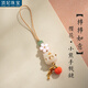 顶妃（DING FEI）炭烧猫爪菩提根汽车钥匙扣精致挂件平安挂坠手机链好运小礼物挂饰 【平安喜乐】樱花·小熊菩提钥匙A29-203