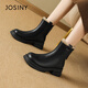 Zoshini chelsea boots Женские 2024 зимний зимний флис теплые ватные туфли толстые подошва антикалипа
