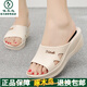Woodpecker Women's High Heel Slippers Wear Thick-soled Fashion Home Anti-Slip Soft Sole Wedding Waterproof Sandals 2025 New Model Black 795 39 Suitable for 37 feet