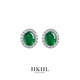 HKHL with certificate 925 silver natural chrysoprase earrings for women light luxury earrings and earrings birthday gift for girlfriend a pair of natural chrysoprase earrings certificate + light luxury gift box