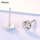 Miss JuJu pt950 platinum earrings, simple, fashionable, shiny and bright car flower round earrings, platinum earrings for men, single 1.1-1.3g