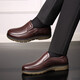 Voiture classique (wecker) Chaussures en cuir printemps et automne Hommes ronds Business Men de chaussures Men de boeuf Tendon de bœuf Sole non glissée confortable Coue de vache de vache en cuir moyen d'âge et de papa âgée Chaussures Men Lyc9903 marron (couverture à pied) 38