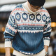 Maden Workwear American Retro Fair Island Jacquard Pullover Herren Fall Dicke und warme Rollkragenpullover Strickpullover Pullover Top grau Blau M.