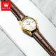 Olevs (Olevs) Top 10 zertifizierte Frauen Uhren und mechanische Uhren Vollautomatisch High-End-Temperatur-Women's Uhren Geschenk an Freundin Olevs 6629 Women-Brown Leder White Rahmen