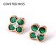 Grace Girl diamond four-leaf clover earrings for women malachite versatile rose gold earrings Chinese Valentine's Day birthday gift for girlfriend