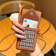 Yu Tang es adecuado para Huawei Mate70 NUEVA CASA DE TELÉFONO MÓVILO MATRIO BROWN COSTRO CARDE MATANTE70PRO CORRECTA DE LUXURY Patrón de cuero de cuero completo Anti-Fall Case protectora de caja Marrium Brown + Houndstooth Bag Huawei Mate70
