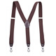 Yufan men's strap suspender pants clip fixture extended and adjustable business formal wear back non-slip suspender solid color clip three-clip hook buckle leather head-black