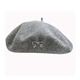 Yi Jian beret with bow for women, versatile temperament, retro fashion painter hat, autumn and winter hat with wool beret, exquisite bow beret, gray, one size fits all (recommended 55-57cm)