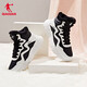 Jordan QIAODAN women's shoes sneakers leather casual shoes winter plus velvet dad's shoes high top cotton shoes warm