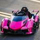 Harley-Bella Lamborghini children's electric car toy car can sit on and remote control four-wheeled child baby baby car upgraded pink + Bluetooth mobile phone remote control + soft tires
