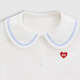Gapu same style for both big and small children girls spring pure cotton logo doll collar lantern sleeve shirt children's wear 676011 milk white 120 cm (6-7 years old) Asian size