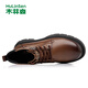 Mulinsen men's boots autumn and winter men's British retro Martin boots thick-soled heightened work boots wear-resistant high-top leather boots cotton boots brown four-season model 41