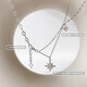 YIZUN. CHOMEL Six-pointed Star 999 Pure Silver Necklace for Women High-end Niche Design Double-layered Sweater Chain Internet Celebrity Birthday Gift 999 Pure Silver-Hexagram Necklace