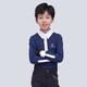 BASLONG equestrian clothing children's T-shirt top long-sleeved sun protection polo shirt boys and girls riding competition knight clothing boys white 120
