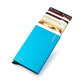 
CLCEY metal automatic pop-up card bag for men and women's card covers, anti-theft card swipe clips, anti-demagnetization card box exquisite and simple ten card positions blue