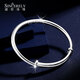 Shengshi Qiyuan platinum bracelet solid pt999 platinum bracelet 999 platinum bracelet new plain ring glossy push-pull bracelet pt999 pt999 solid model weight 50-51 grams live ring adjustable