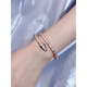 Fat Donglai's same style platinum bracelet 18K rose gold snake bone slightly studded with diamonds, non-fading, fashionable and personalized internet celebrity, platinum gold narrow version