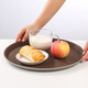 Zhenxi large tray rectangular round tray non-slip tea tray plastic tray hotel serving tray food serving tray PP round tray brown 35cm