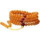 Fat Donglai's same style beeswax multi-circle bracelet, selected chicken fat yellow 108 Buddhist beads, amber round bead bracelet for men and women, selected old beeswax 108 beads 6mm