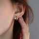 Idel's simple earrings, original design imitation mother-of-pearl earrings, versatile, simple and compact, a gift for your girlfriend, mother-of-pearl double-layered earrings E0835