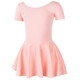 Sansha ballet children's jumpsuit with skirt, girls' short-sleeved practice clothes, dance examination clothes Y3554 pink M