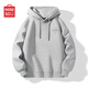 MINISO hooded sweatshirt men's heavyweight loose spring and autumn casual high-end youth trendy jacket hemp gray XL