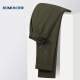 
ROMON casual pants men's summer loose sports straight pants ice silk elastic nine-point pants men's clothing 718 military green 3XL