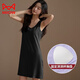 Chat Man (Miiow) Pure Coton Charmand de nuit avec coussinets de poitrine Vêtements de maison intégrés pour les femmes avec des coussinets de poitrine pour la robe de gilet pour femmes pour les femmes en été 2024 Nouveau style [Nightskirt] Pink 11976 avec coussinet mamm