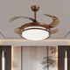 Cobre Heart Muyun NUEVA Luz de techo chino Espectro completo Protección de la vista Sala de estar Ligera de la luz de la luz del centro del centro de la nuez negro inteligente J9898 46*46 cm Spectrum completo de tres colores Dimming Dimming