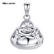Miss JuJu pt950 platinum pendant Maitreya Buddha platinum smooth big belly Buddha pendant Smiling Buddha platinum necklace for women pendant weight 1.8-2.0g + with black leather rope