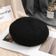Tuzun hat for women in autumn and winter wool lace mesh beret British retro painter hat Korean Japanese beret fashion black suggested head circumference (56-58cm)