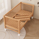 
Qiuying liftable beech wood splicing bed solid wood children's bed crib widened splicing large bed children's bed side splicing bed three-side side lift 5cm mattress + 7A antibacterial pure cotton bed circumference can lift length 200 wide 80 high 35 [60 guardrail]