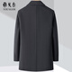 CEO double-sided cashmere coat men's mid-length removable inner liner wool wool coat dark gray XXS 170/code (recommended 110-125 Jin [Jin equals 0.5 kg])