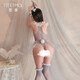 Femelle sexy duvelu chat lapy fille uniforme séduisant femelle sm jeu de rôle gratuit saut-joint de pyjama sexy set noir + bandeau + entrejambe en maille ouverte + queue de lapin disasse