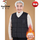 Woodpecker (TUCANO) vest for men, grandfather, velvet and thickened vest, autumn and winter inner wear for middle-aged and elderly people, old man and father, warm cotton vest, navy blue, thickened, velvet, 6XL, weight 190-210Jin Jin is equal to 0.5 kg