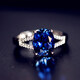 ECK925 Herringbone Natural Tanzanite Sapphire Ring Women's Ring Hand-Inlaid Ring Women's Main Stone 8X10mm Living Ring