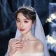 Dijing Crown Adulto para adultos Juego de tocado blanco Hilo simple Estilo corto de Internet Celebración de 18 años de 18 años Princesa Crown Crown Girl Super Fairy-Sen Vestido de novia Propuesta de matrimonio de la novia