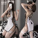 Guiruo sexy underwear jk suit SM thong alternative sexy SM maid adult bundle patent leather three black cheongsam + thong