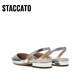 Sijiatus neue elegante Sandalen flache Schuhe flache Mund Single Schuhe Frauen Sandalen S5024CH4 Mondlicht Silber 34