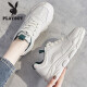 Playboy (PLAYBOY) Fashion Casual Shoes Women's Shoes Autumn Versatile Dad Shoes Female Students Piggy Bottom White Shoes Women's Heightening Sports Shoes Women 010 Meters Green 38