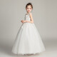 Dev Ake Kinderkleid Girl Prinzessin Rock Moderatorin High-End Piano Performance Evening Kleid Kleid mit kleinem Mädchen Hochzeits Sommer Big Boy BX683 Langhändler weiße 150 (vorgeschlagen 61-70 Jin [Jin ist gleich 0,5 kg])